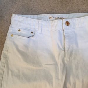 Michael Kors White and Gold skinny jeans